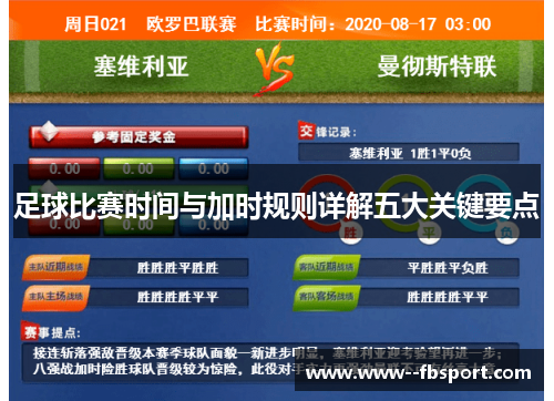 足球比赛时间与加时规则详解五大关键要点